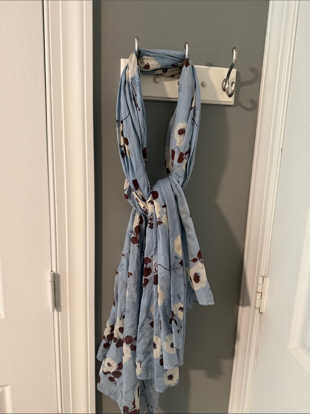 Light Blue Floral Scarf
